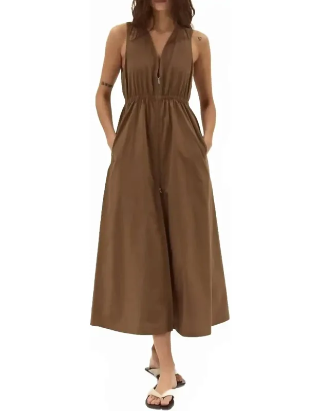 Rubbens Poplin Sleeveless Maxi Dress