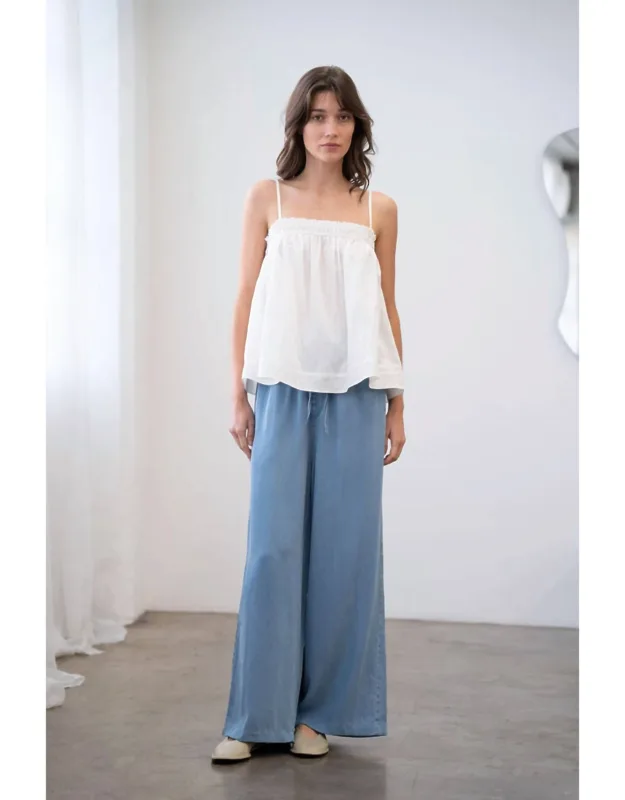 Elastic Waist Wide Leg Pants