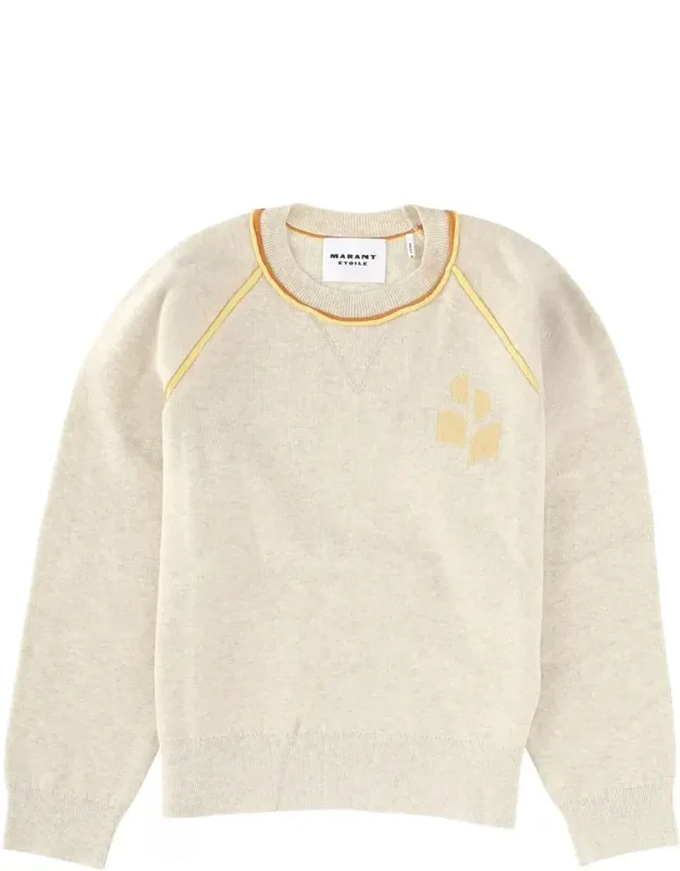 Light Beige Piping Knit Sweater