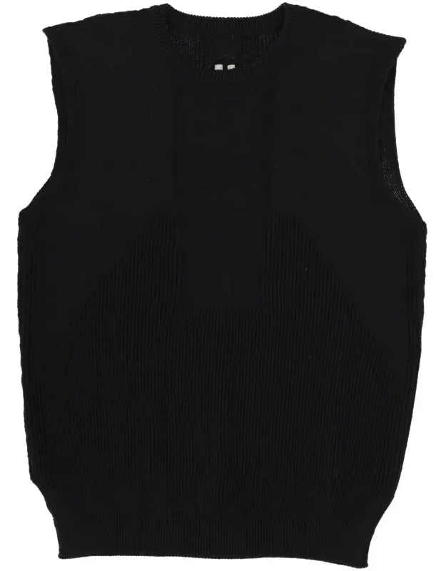 Sleeveless Ribbed Wool Tank Top