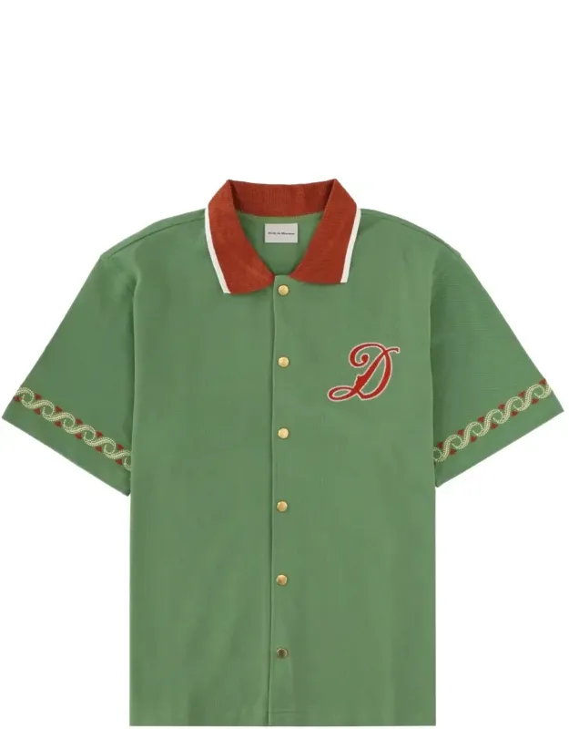 Muted Green Slogan D Logo Shirt