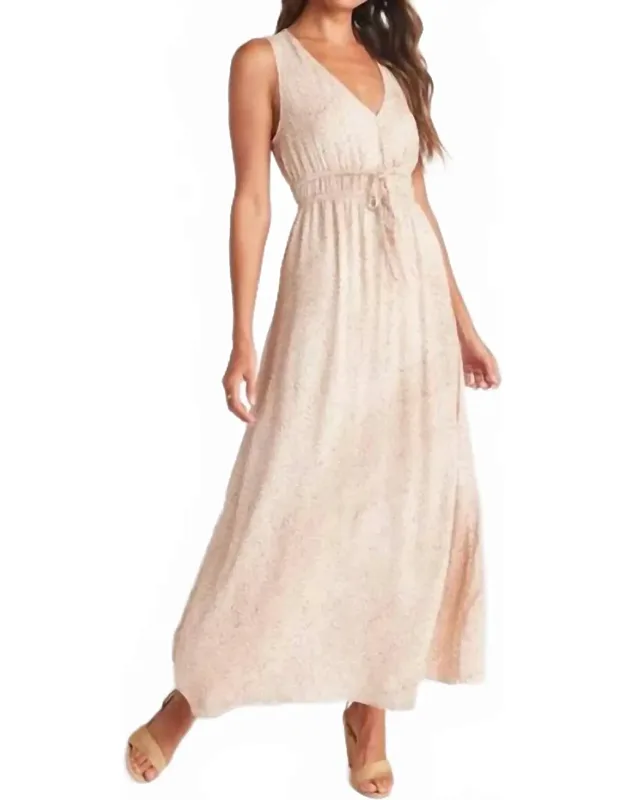 V-neck High-low Midi Dress