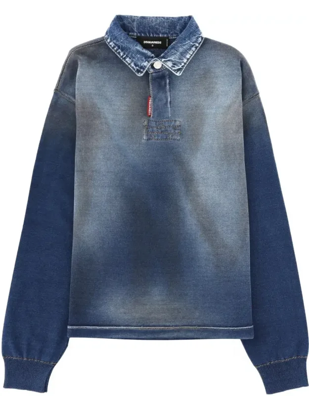 Denim Effect Polo Shirt