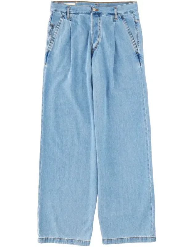 Loose Pleated Jeans