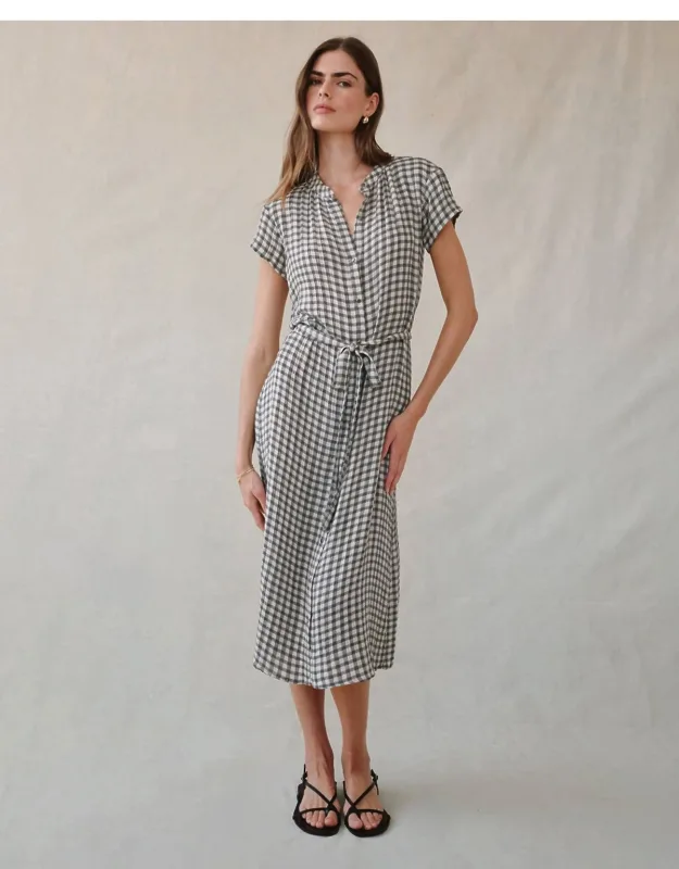 Cap Sleeve Midi Shirt Dress