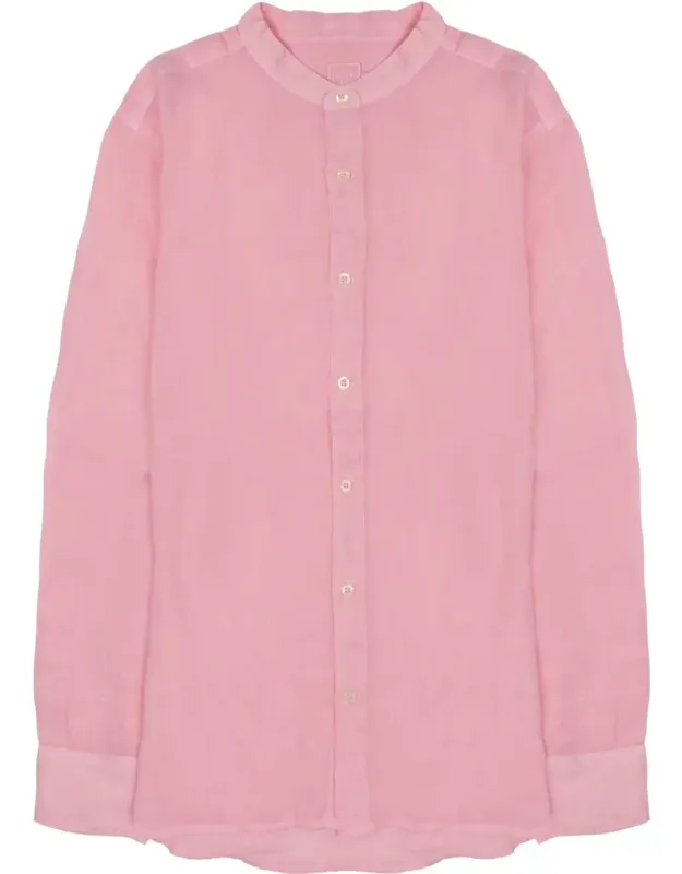 Linen Slim Fit Band Shirt
