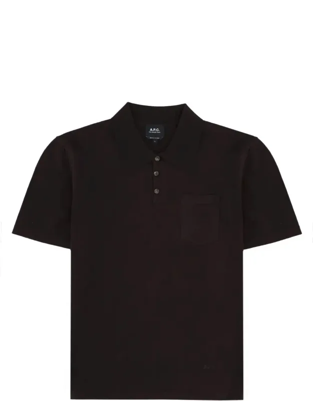 Three-button Chest Pocket Cotton Polo Shirt
