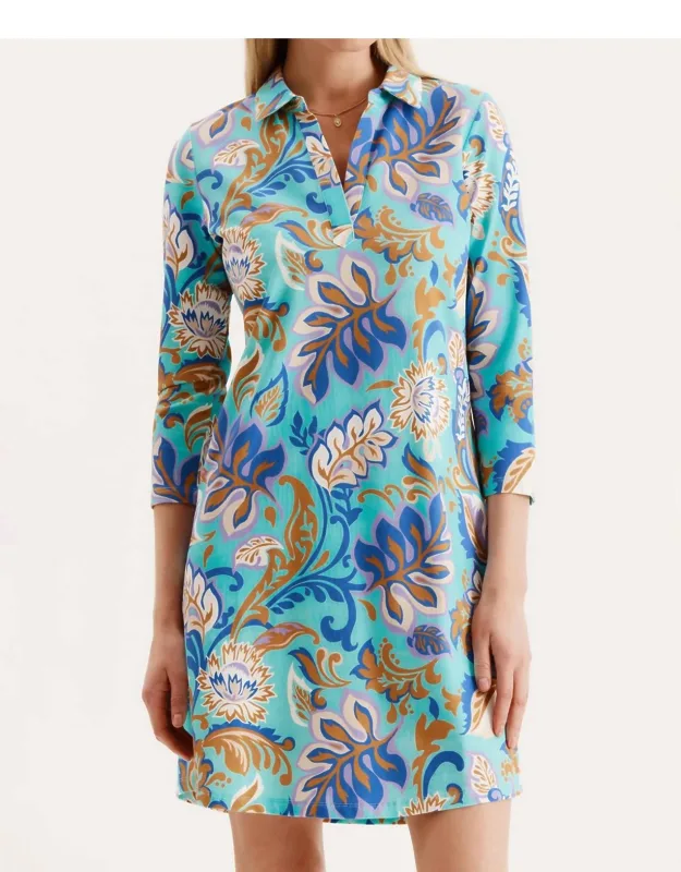 Johnny Mini Dress - A-line Silhouette, Polo-style Collar