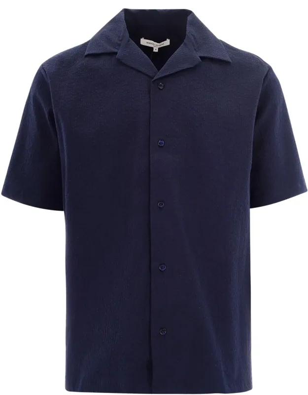 Textured Seersucker Cotton Resort Shirt