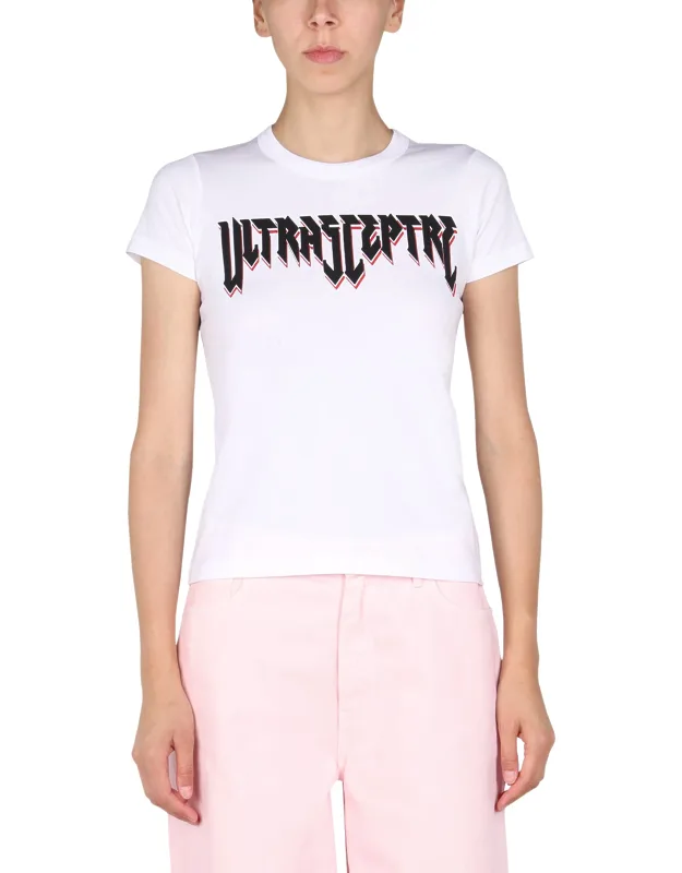 Logo Print T-shirt 100% Cotton Crew Neck