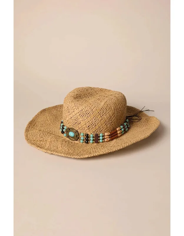 Cowboy Hat With Turquoise Beading