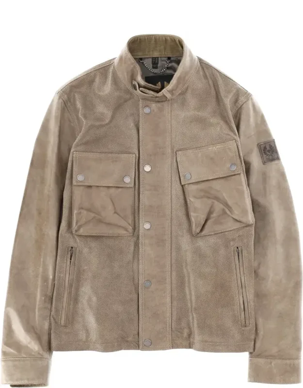 Racemaster Air Cow Leather Stand Collar Jacket