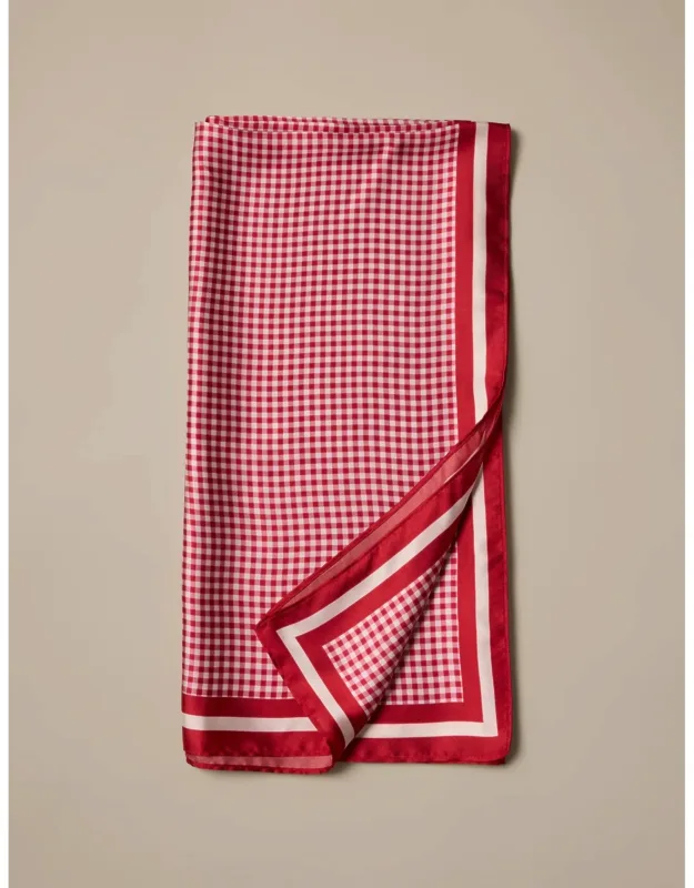 Silky Gingham Scarf