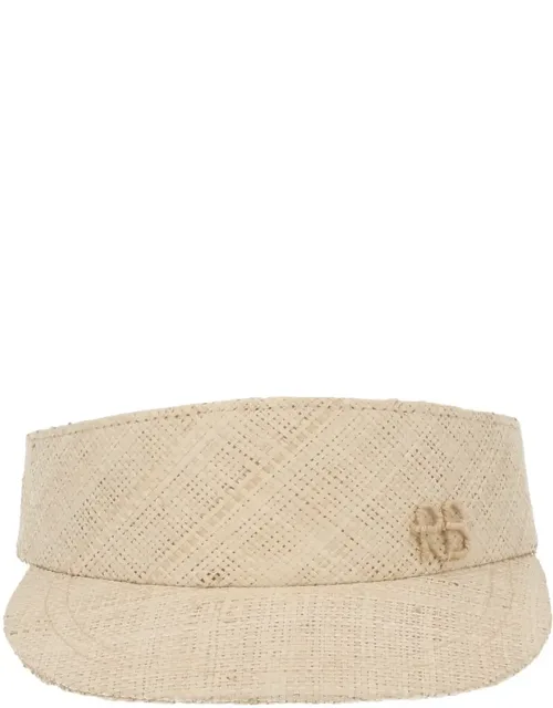 Woven Straw Logo Visor Hat