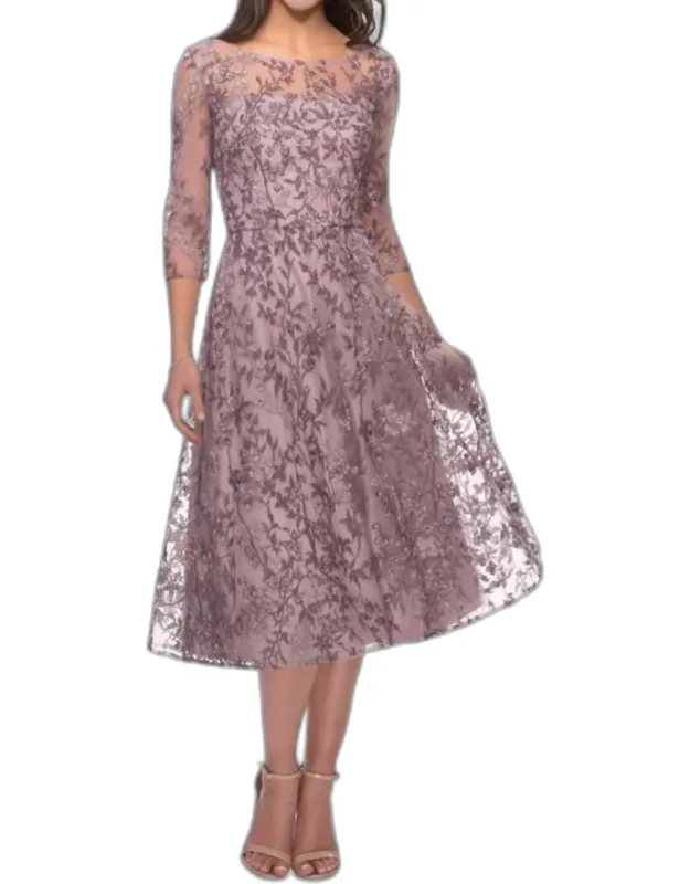 Embroidered Floral Midi Dress