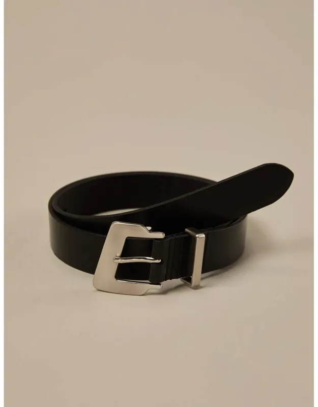 Asymmetrical Leather Belt