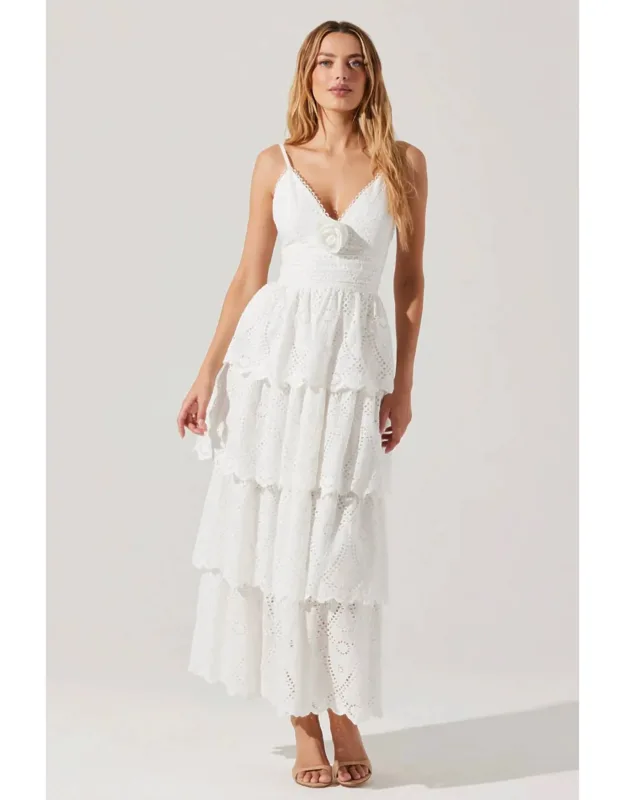 Eyelet Tiered Maxi Dress