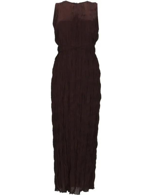 Mizu Polyester Crinkled Belted Dress