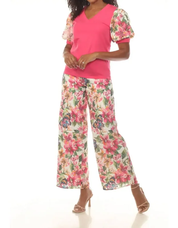 Wide Leg Pants In Floral