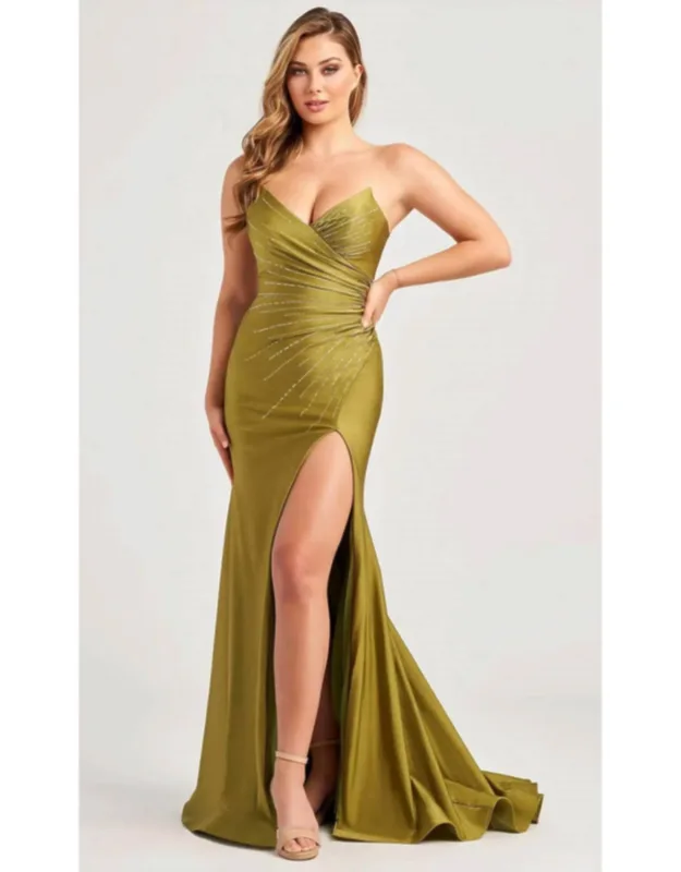 Strapless Beaded Prom Dress