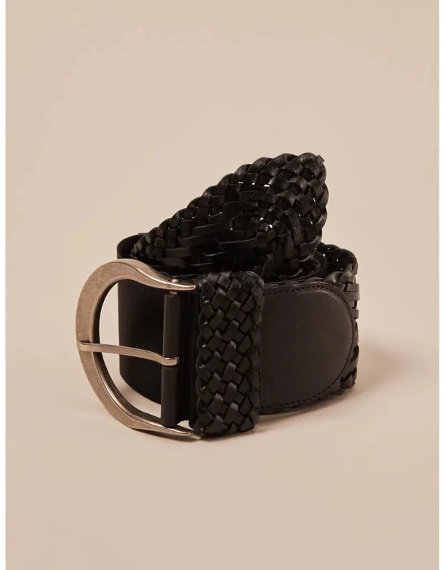 Wide Woven Waist Belt