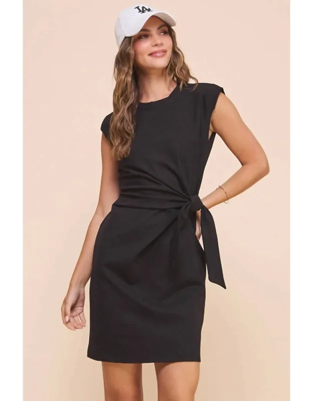 Cap Sleeve Side Tie Dress