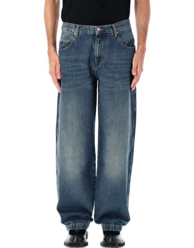 Wide-leg Cotton Jeans