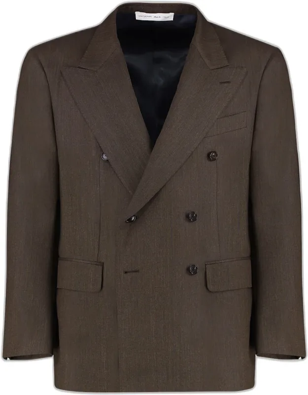 Pietro Melange Wool Double-breasted Blazer