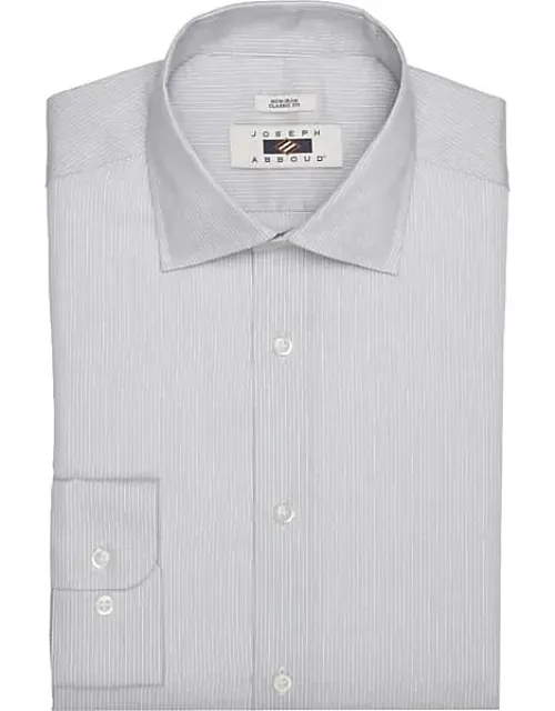 Classic Fit Textured Stripe Spread Collar Dress Shirt