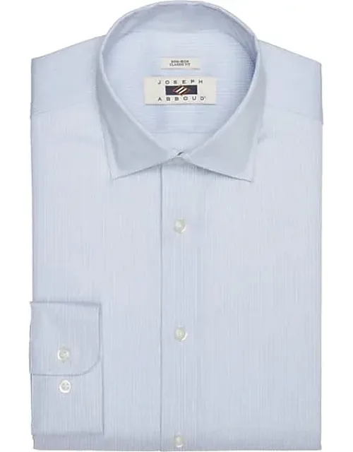 Classic Fit Textured Stripe Spread Collar Dress Shirt