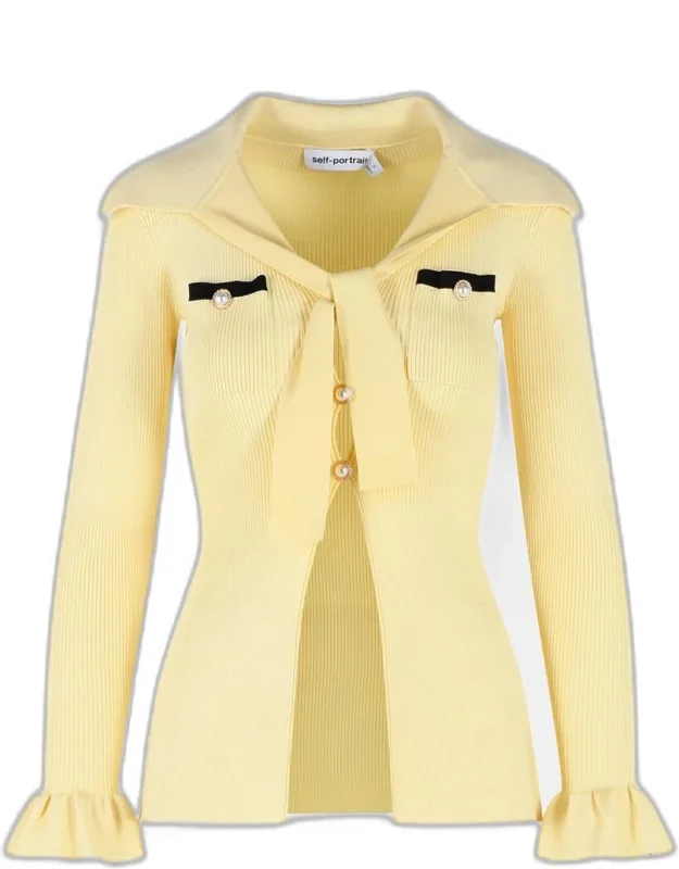 Viscose Knit Top With Yellow Lacing