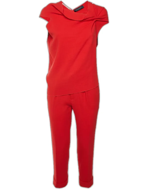 Textured Wool Cut Out Top And Trousers Set