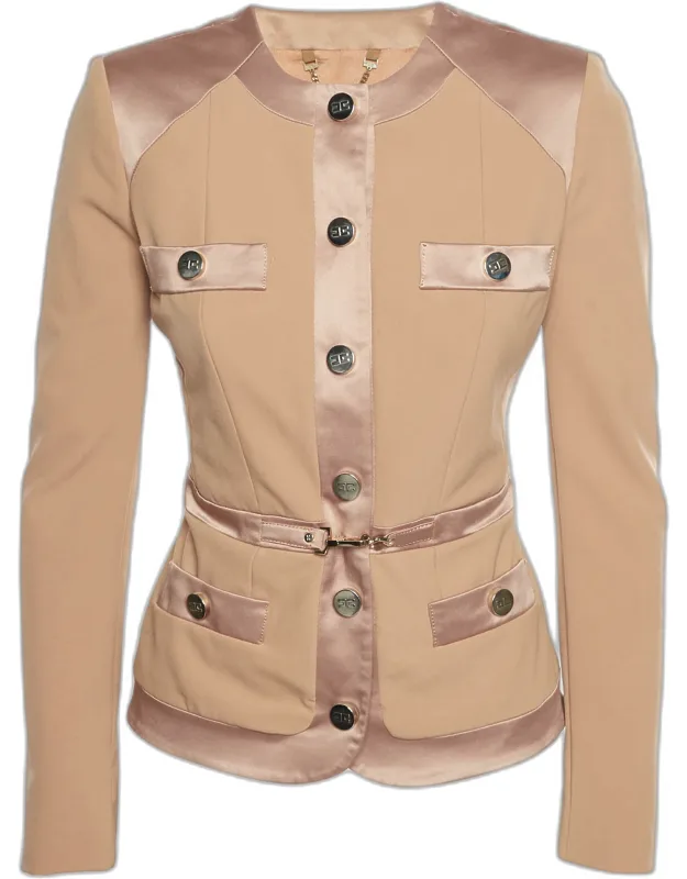 Knit Button Front Fitted Blazer