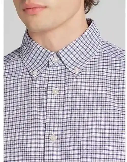 Classic Fit Grid Pattern Button Up Shirt