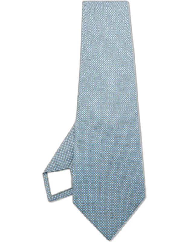 Geometric Circle Pattern Silk Tie