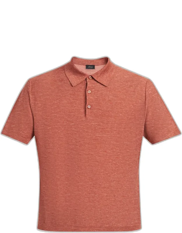 Heathered Cashmere/silk-blend Polo Shirt