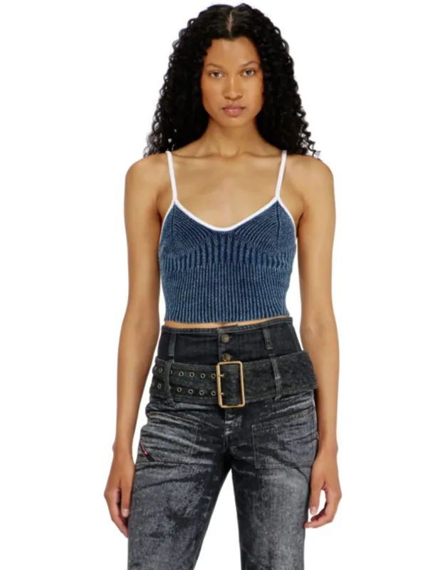 Crop Top In Bouclé Ribbed Knit