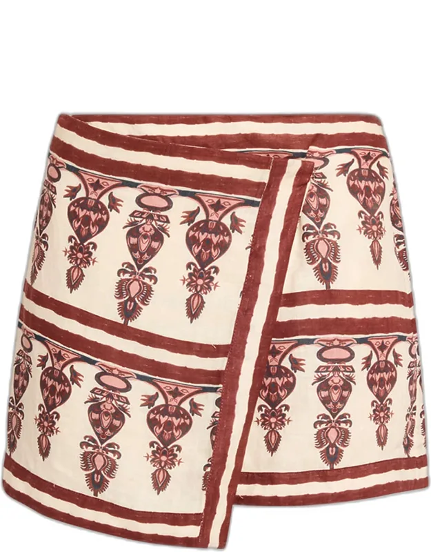 Linen Mini Wrap Skirt
