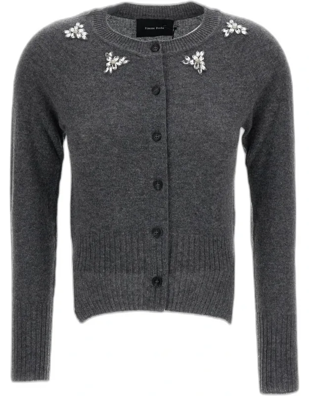 Embroidered Crystal Short Cardigan