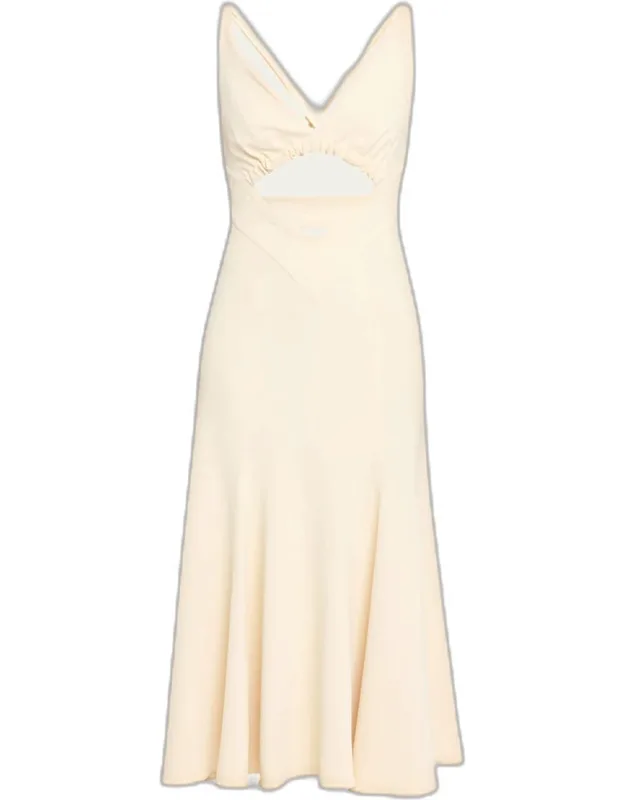Plunging Strappy Cutout Midi Dress
