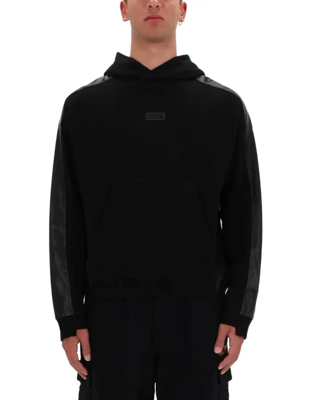 Leather Panels Hoodie