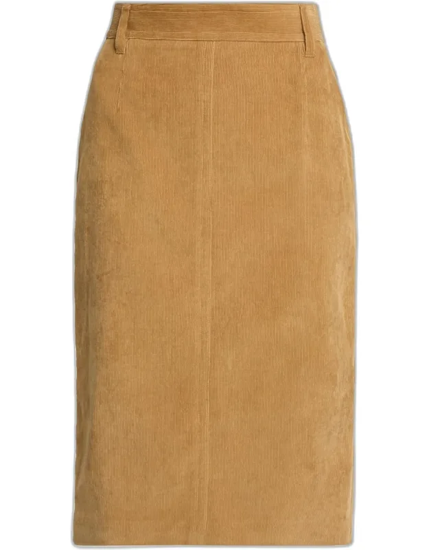 Corduroy Midi Pencil Skirt