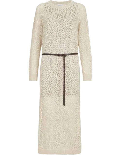 Dazzling Abstract Leaf Knit Dress