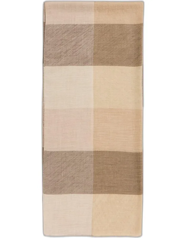 Cashmere Maxi-check Eyelash Fringe Scarf