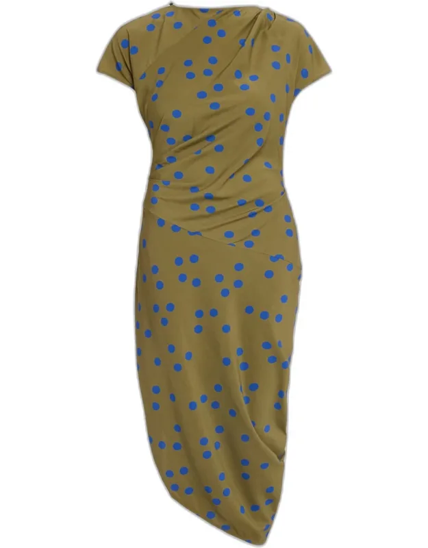 Polka Dot Ruched Dress