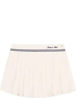 Serif Pleated Logo-embroidered Mini Skirt