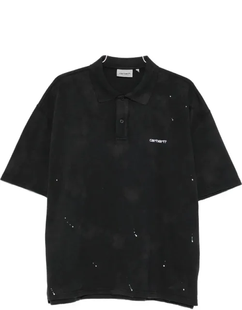 Paint-splatter Logo-embroidered Polo Shirt