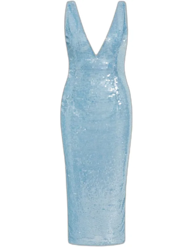Sequined Sleeveless Column Midi Dress