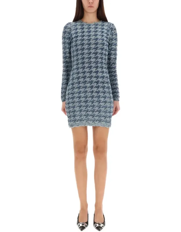 Houndstooth Zipper Dress