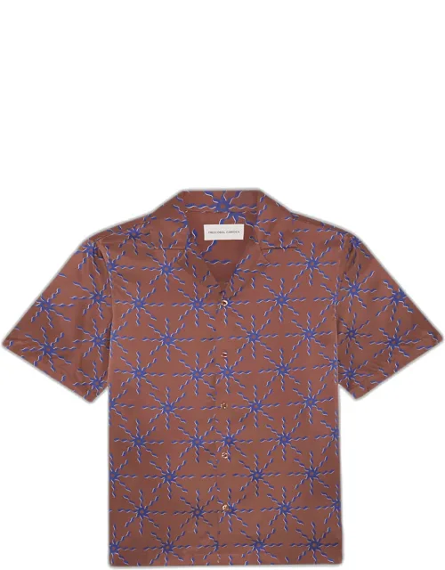 Silk Sol-printed Camp Shirt